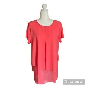Fashion Classic Collection Coral Layered Semi Sheer Top